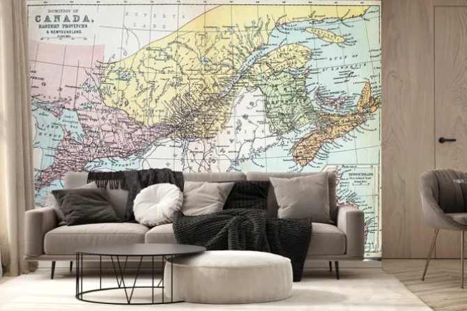 Fototapeta: Mapa wschodnich prowincjach kanady