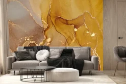 Fototapeta: Marmur w miedzianych odcieniach ze złotem