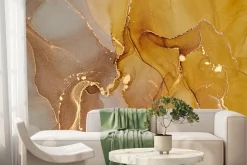 Fototapeta: Marmur w miedzianych odcieniach ze złotem