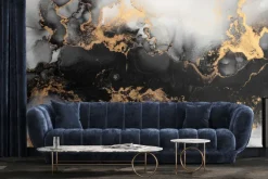 Fototapeta: Marmurowa czarno złota sztuka abstrakcyjna