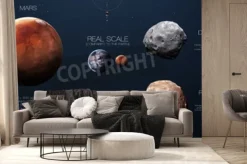 Fototapeta: Mars - wysoka rozdzielczość infografiki o planecie układu słonecznego