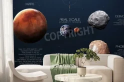 Fototapeta: Mars - wysoka rozdzielczość infografiki o planecie układu słonecznego