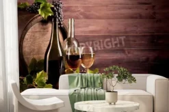 Fototapeta: Martwa natura z wina z drewnianej beczce