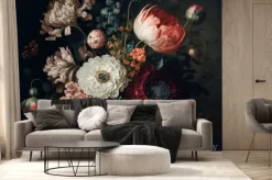 Fototapeta: Martwa natura z bukietem kwiatów w stylu vintage