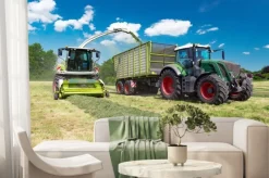 Fototapeta: Maszyny rolnicze podczas sianokosów na polu