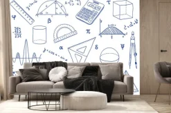 Fototapeta: Matematyczny rysunek z wzorami i figurami