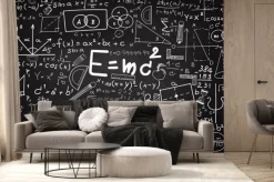 Fototapeta: Math educational vector seamless pattern with handwritten geometry