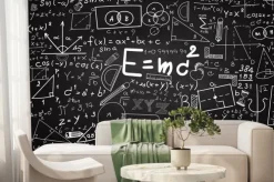 Fototapeta: Math educational vector seamless pattern with handwritten geometry