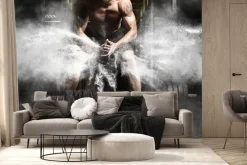 Fototapeta: Mężczyzna na siłowni i sztanga