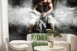 Fototapeta: Mężczyzna na siłowni i sztanga