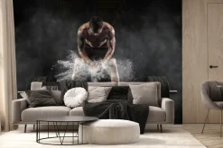 Fototapeta: Mężczyzna przygotowuje się do treningu