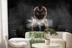 Fototapeta: Mężczyzna przygotowuje się do treningu