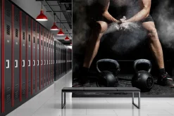 Fototapeta: Mężczyzna szykujący się do podnoszenia ciężarów