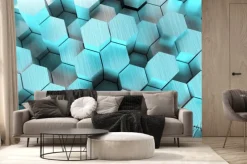 Fototapeta: Metal sześciokątne 3d świadczonych tła