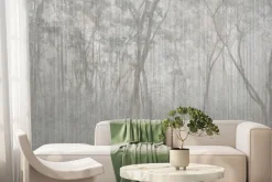 Fototapeta: Mglisty krajobraz drzew w parku