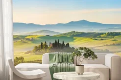 Fototapeta: Mglisty krajobraz toskanii w słońcu
