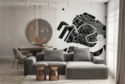 Fototapeta: Minimalistyczna wektorowa mapa wenecji w czerni i bieli