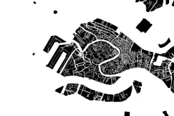 Fototapeta: Minimalistyczna wektorowa mapa wenecji w czerni i bieli