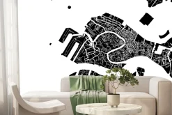 Fototapeta: Minimalistyczna wektorowa mapa wenecji w czerni i bieli
