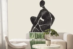 Fototapeta: Minimalistyczny rysunek kobiety w czerni