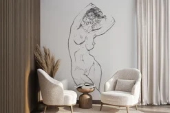 Fototapeta: Minimalistyczny zarys kobiecej sylwetki