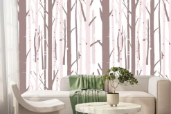 Fototapeta: Minimalistyczny las brzozowy w bajkowym stylu