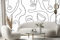 Fototapeta: Minimalistyczne kobiece portrety w czarno białej abstrakcji