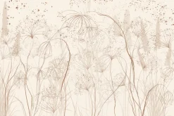 Fototapeta: Minimalistyczny wzór roślinny w beżach z delikatną teksturą