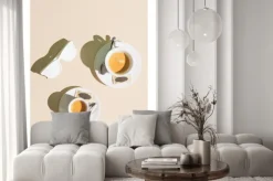 Fototapeta: Minimalistyczna kompozycja kawowa na świetlistym tle