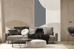 Fototapeta: Minimalistyczna kompozycja z czarnymi liniami