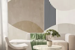 Fototapeta: Minimalistyczna kompozycja z czarnymi liniami