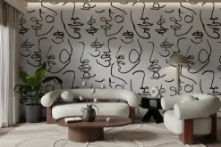 Fototapeta: Minimalistyczne twarze line art nowoczesna abstrakcja