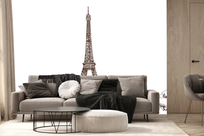 Fototapeta: Minimalistyczny szkic wieży eiffla w paryżu