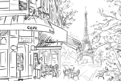 Fototapeta: Minimalistyczna ilustracja ulicy w paryżu