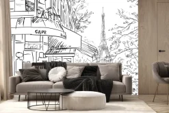 Fototapeta: Minimalistyczna ilustracja ulicy w paryżu