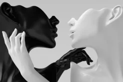 Fototapeta: Miłość dwóch postaci w czerni i bieli abstrakcyjny kontrast