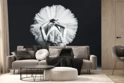 Fototapeta: Młoda baletnica w czarno-białych kolorach