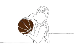 Fototapeta: Młody chłopak trenujący koszykówkę