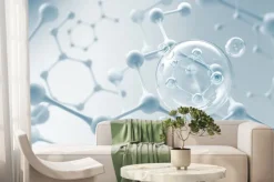 Fototapeta: Molecule inside liquid bubble, cosmetic essence