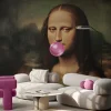 Fototapeta: Mona lisa z gumą do żucia balonową