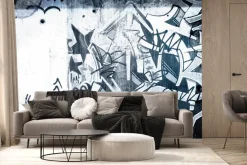 Fototapeta: Monochromatyczne graffiti na betonie