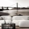 Fototapeta: Monochromatyczny krajobraz z mostem golden gate