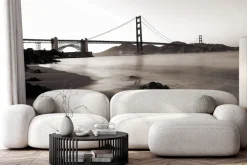 Fototapeta: Monochromatyczny krajobraz z mostem golden gate