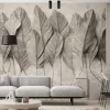 Fototapeta: Monochromatyczne liście 3d na betonie
