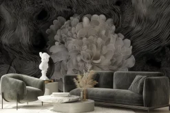 Fototapeta: Monochromatyczna kwiatowa abstrakcja w nowoczesnym stylu