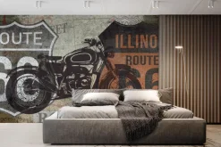 Fototapeta: Motor na ścianie z znakami kalifornii