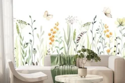 Fototapeta: Motyle na polnej łące akwarela