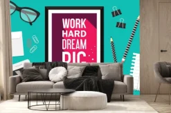 Fototapeta: Motywacja i inspiracja cytuję: "pracuj ciężko marzyć duży". modny