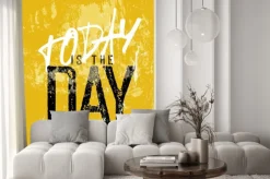 Fototapeta: Motywacyjne plakat z napisem: "dzisiaj jest dzień". grunge st