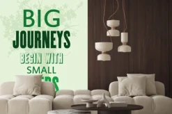 Fototapeta: Motywacyjne plakat - wielkie podróże zaczynają się od małych